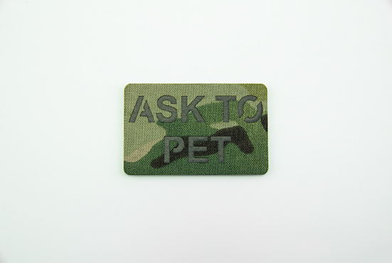 Ask To Pet K9 Patch - Size 3 in Multicam