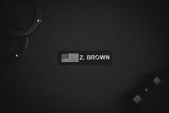 Name Tag Patch with American Flag