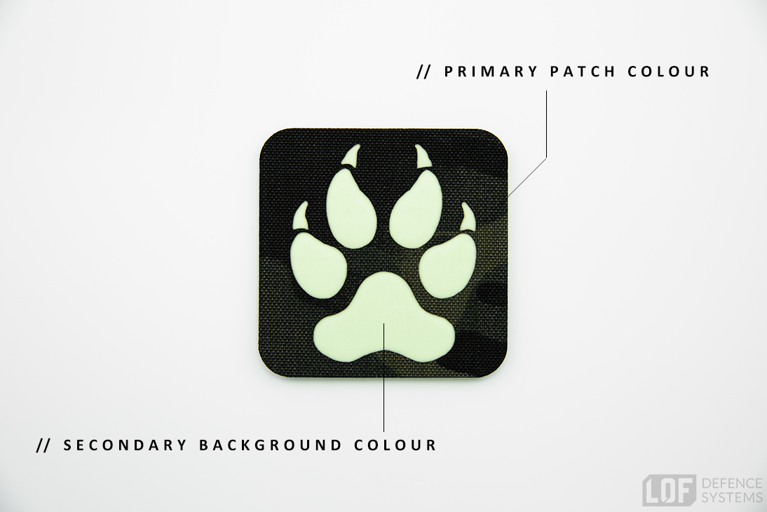 K9 Paw Patch - Multicam Black with AV Glow