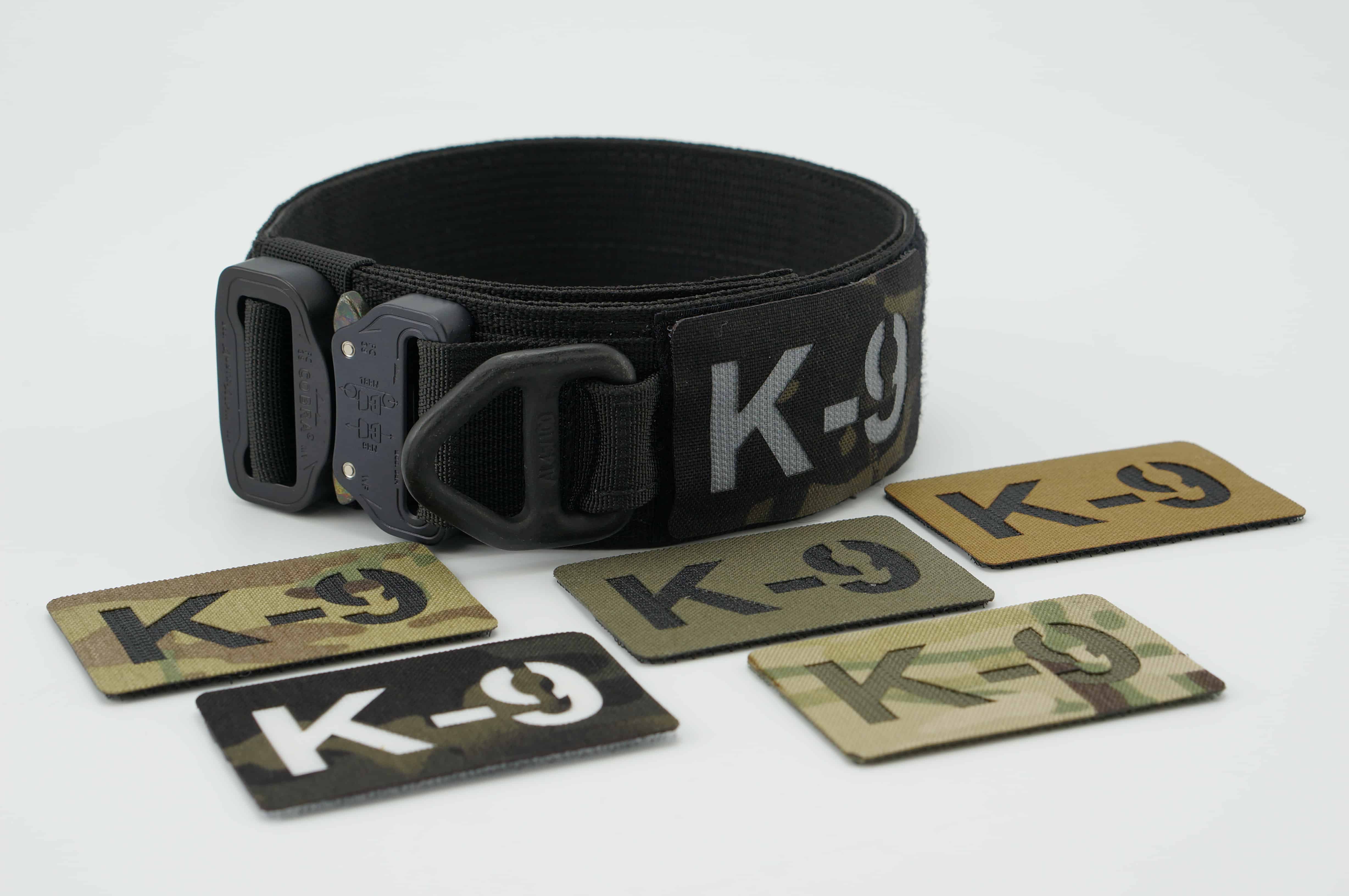 K9 Patch attached to Black Dog Collar