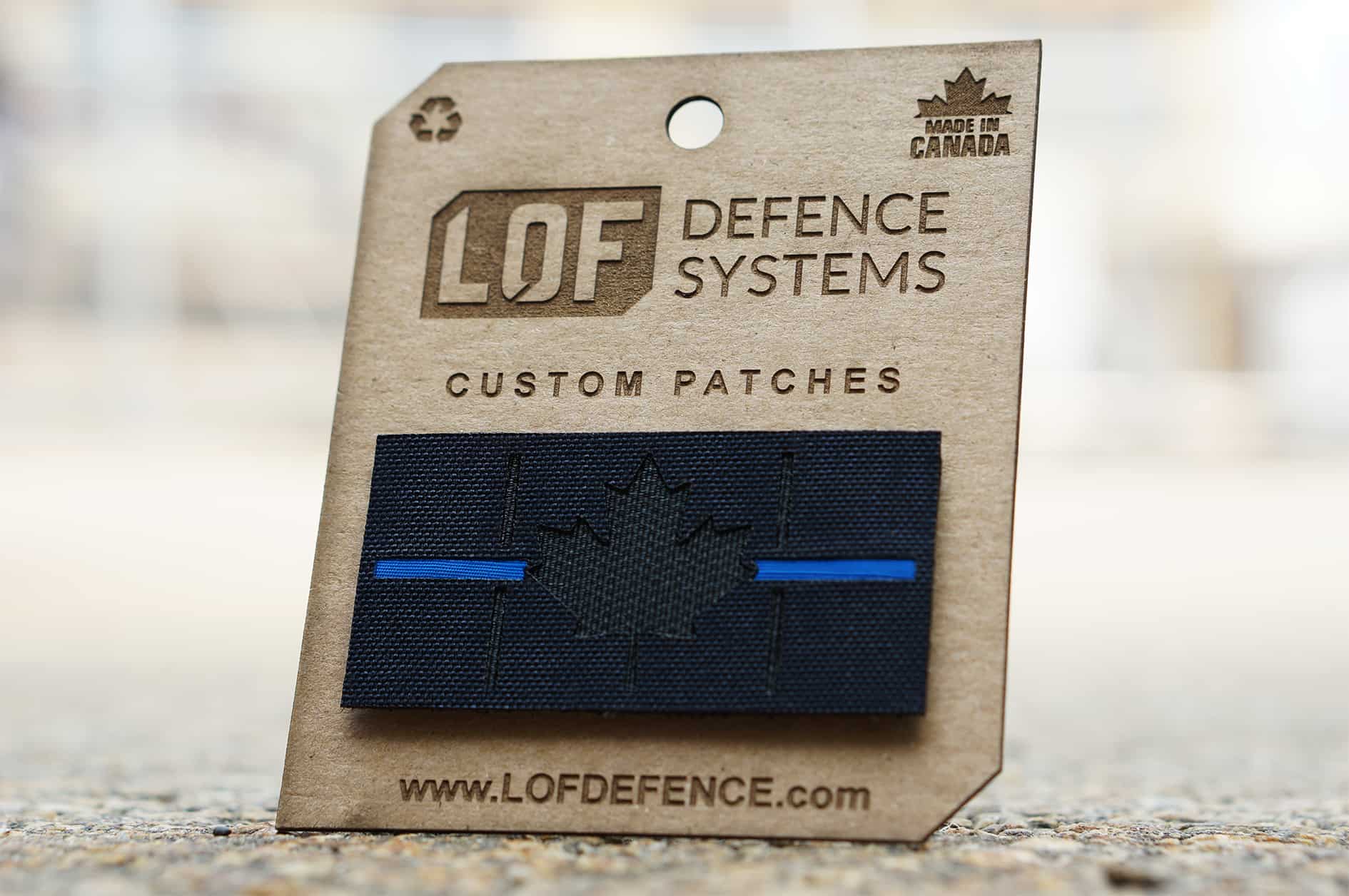 Canadian Thin Blue Line Patch - Subdued Black