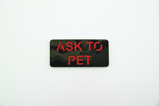 Ask To Pet K9 Patch - Size 1 in Multicam Black